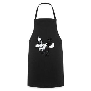 Chess Runner Checkers - Cooking Apron - black - Front - AI Model Male 185 dark (185cm)