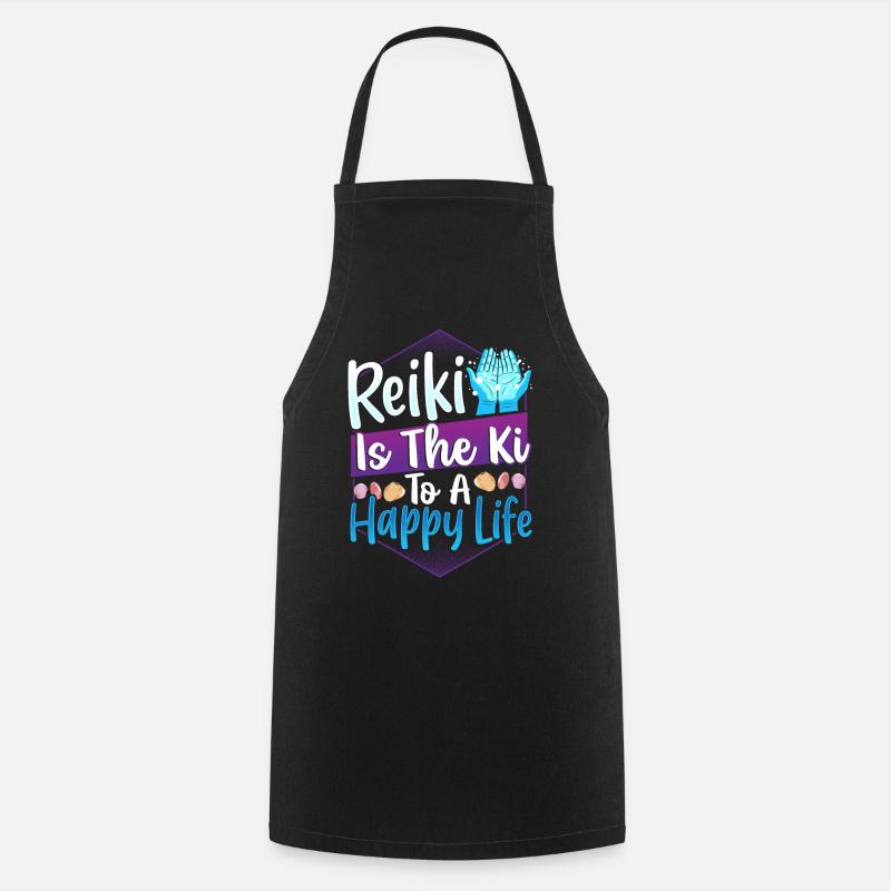 Reiki Practitioner Design for an Energy Healer - Cooking Apron - black