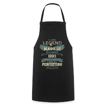 Décembre 1993 Millésime anniversaire - Tablier de cuisine - noir - Devant - AI Model Male 185 dark (185cm)
