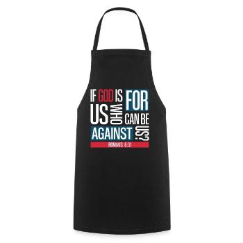 God for us (dark) - Cooking Apron - black - Front - AI Model Male 185 dark (185cm)