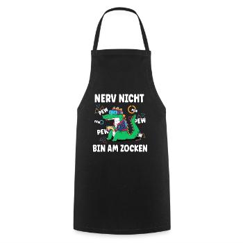 Bin am Zocken, Nerv nicht Gaming Krokodil Pew - Kochschürze - Schwarz - Vorne - AI Model Male 185 dark (185cm)