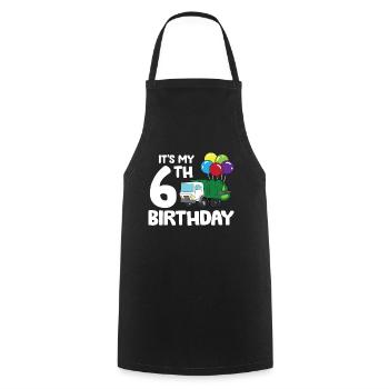 Garbage Truck It's My 6th Birthday Garbage Day 6 - Cooking Apron - black - Front - AI Model Male 185 dark (185cm)