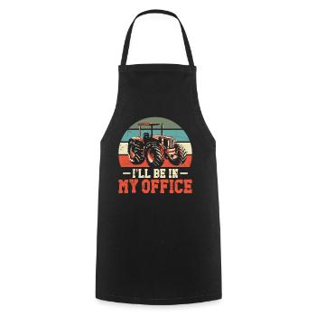 Farming Farmer Vintage Tractor - Cooking Apron - black - Front - AI Model Male 185 dark (185cm)
