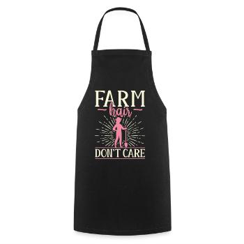 Farming Farmer Girl Female Farm - Cooking Apron - black - Front - AI Model Male 185 dark (185cm)