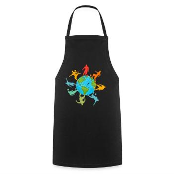 Soccer Player Earth - Soccer Lover Soccer Players - Cooking Apron - black - Front - AI Model Male 185 dark (185cm)
