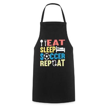 Eat Sleep Soccer Repeat - Soccer Player Soccer Lov - Cooking Apron - black - Front - AI Model Male 185 dark (185cm)