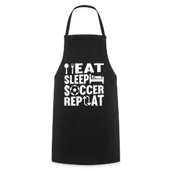 Eat Sleep Soccer Repeat - Soccer Player Soccer Lov - Cooking Apron - black - Front - AI Model Male 185 dark (185cm)