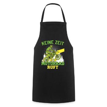 Keine Zeit Mein Motorrad Ruft - Kochschürze - Schwarz - Vorne - AI Model Male 185 dark (185cm)