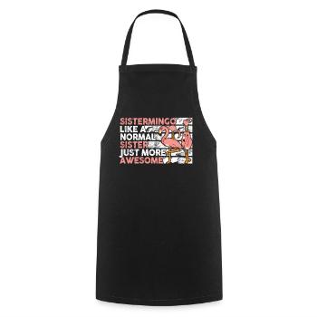 Sistermingo Like Normal Sister Flamingo - Cooking Apron - black - Front - AI Model Male 185 dark (185cm)