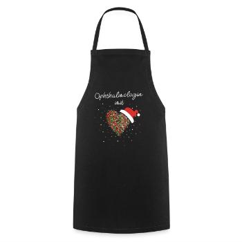 Opthalmologin mit Herz Nikolaus Weihnachtsmotiv - Kochschürze - Schwarz - Vorne - AI Model Male 185 dark (185cm)