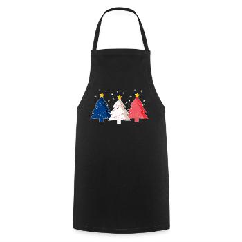 Joyeux Noël Weihnachtsbäume Frankreich Flagge - Kochschürze - Schwarz - Vorne - AI Model Male 185 dark (185cm)