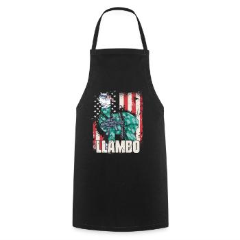 LLambo Alpaga Lama Drôle - Tablier de cuisine - noir - Devant - AI Model Male 185 dark (185cm)