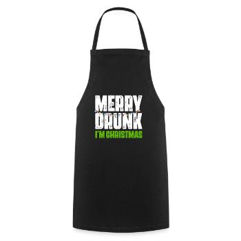 Funny Merry Drunk I'm Christmas Ugly Christmas - Kochschürze - Schwarz - Vorne - AI Model Male 185 dark (185cm)
