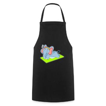 Elephant Workout Gymnastics Fitness - Cooking Apron - black - Front - AI Model Male 185 dark (185cm)