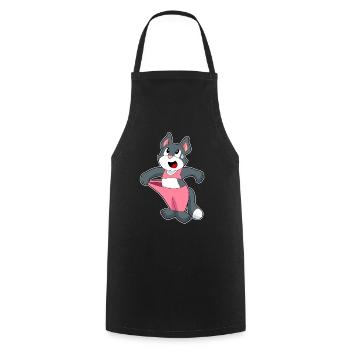 Cat Workout Gymnastics Fitness - Cooking Apron - black - Front - AI Model Male 185 dark (185cm)