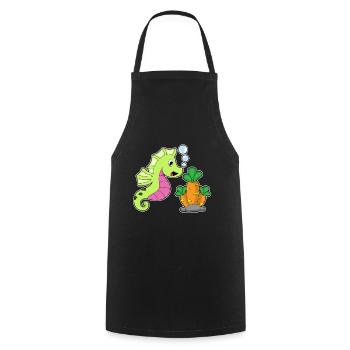 Hippocampe Carotte - Tablier de cuisine - noir - Devant - AI Model Male 185 dark (185cm)