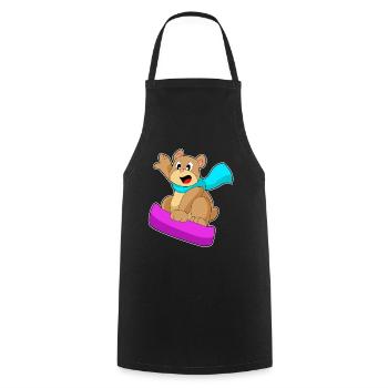 Bear Snowboarder Snowboard - Cooking Apron - black - Front - AI Model Male 185 dark (185cm)