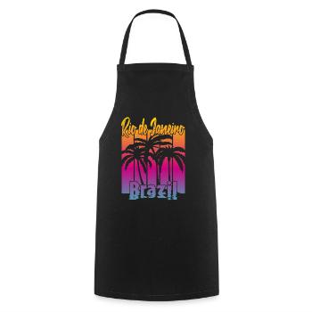 Rio de Janeiro Brazil - Cooking Apron - black - Front - AI Model Male 185 dark (185cm)