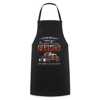 Farming Farmer Vintage Tractor I - Cooking Apron - black - Front - AI Model Male 185 dark (185cm)