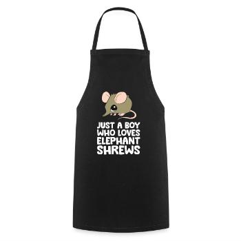 Just a Boy Who Loves Elephant Shrews - Cooking Apron - black - Front - AI Model Male 185 dark (185cm)