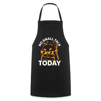 Funny Cat Meme - No Small Talk Today - Funny Cat L - Cooking Apron - black - Front - AI Model Male 185 dark (185cm)