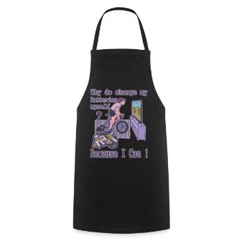 Why do I charge my batteries myself? - Cooking Apron - black - Front - AI Model Male 185 dark (185cm)