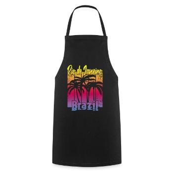 Rio de Janeiro Brazil - Cooking Apron - black - Front - AI Model Male 185 dark (185cm)