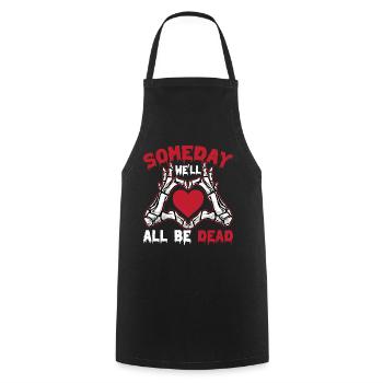I just wait until it's quiet Halloween - Cooking Apron - black - Front - AI Model Male 185 dark (185cm)