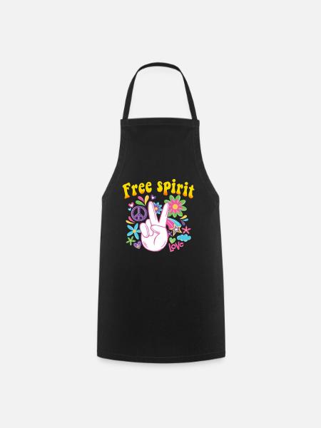 Hippie Geschenk Acidhead Flowerpower Hippi Hippy - Kochschürze - Schwarz