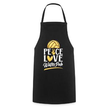 Water Polo Girl Peace Love Water - Kochschürze - Schwarz - Vorne - AI Model Male 185 dark (185cm)