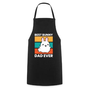 Meilleur papa jamais mignon Rabbit Papa - Tablier de cuisine - noir - Devant - AI Model Male 185 dark (185cm)