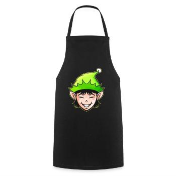 Elfe de Noël Kawaii mignon pour Noël - Tablier de cuisine - noir - Devant - AI Model Male 185 dark (185cm)