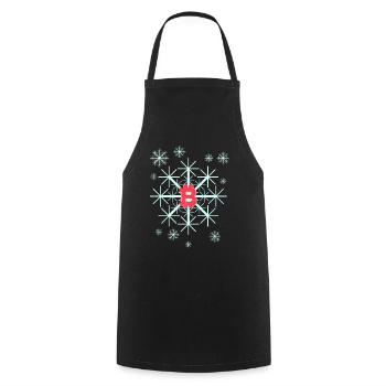 Snowflake In Winter On Christmas With Bitcoin - Kochschürze - Schwarz - Vorne - AI Model Male 185 dark (185cm)