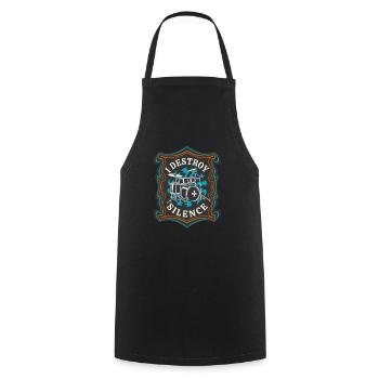 Drummer Band Drums Musicien Retro Rock - Tablier de cuisine - noir - Devant - AI Model Male 185 dark (185cm)
