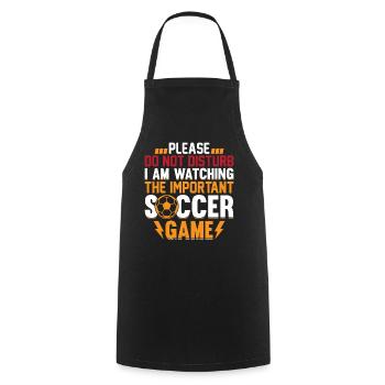 Jouer au football - Je regarde The Important Socce - Tablier de cuisine - noir - Devant - AI Model Male 185 dark (185cm)