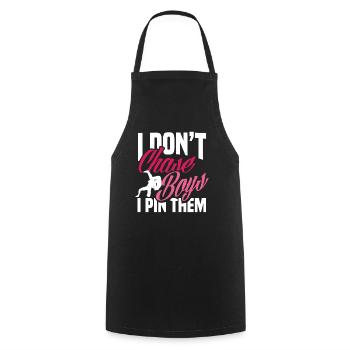 Wrestling Girl Woman Athlete - Cooking Apron - black - Front - AI Model Male 185 dark (185cm)
