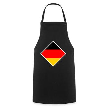 Deutschland Flagge Emblem Fußball Deutschland WM - Kochschürze - Schwarz - Vorne - AI Model Male 185 dark (185cm)