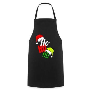 Ho HO HO Elfs Hat et Santas Hat pour Noël - Tablier de cuisine - noir - Devant - AI Model Male 185 dark (185cm)