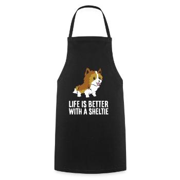 Life Is Better With A Sheltie Dog - Cooking Apron - black - Front - AI Model Male 185 dark (185cm)