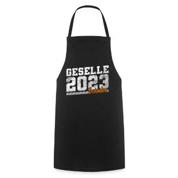 Geselle 2023 Gesellenprüfung - Kochschürze - Schwarz - Vorne - AI Model Male 185 dark (185cm)