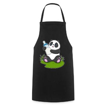 Lait pour biberon Panda - Tablier de cuisine - noir - Devant - AI Model Male 185 dark (185cm)