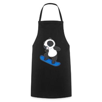 Panda Snowboarder Snowboard - Tablier de cuisine - noir - Devant - AI Model Male 185 dark (185cm)