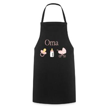 Oma Geburt Mädchen Vorlage personalisierbar - Kochschürze - Schwarz - Vorne - AI Model Male 185 dark (185cm)