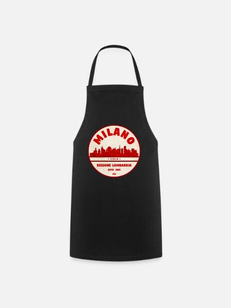 Milano Lombardia Retro Skyline - Kochschürze - Schwarz