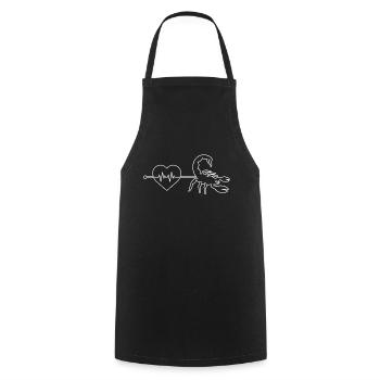 Rythme cardiaque du cancer - Tablier de cuisine - noir - Devant - AI Model Male 185 dark (185cm)