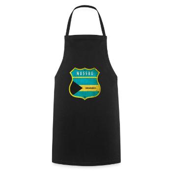 Nassau Bahamas Flaggen Wappen Design - Kochschürze - Schwarz - Vorne - AI Model Male 185 dark (185cm)
