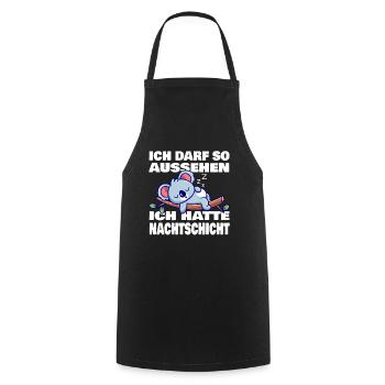 Nachtschicht, Schichtdienst, Nachtdienst, Funshirt - Kochschürze - Schwarz - Vorne - AI Model Male 185 dark (185cm)