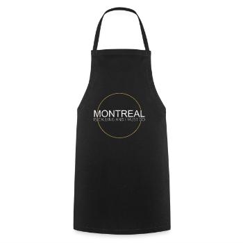 Montreal Spruch - Kochschürze - Schwarz - Vorne - AI Model Male 185 dark (185cm)