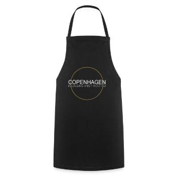 Dicton de Copenhague - Tablier de cuisine - noir - Devant - AI Model Male 185 dark (185cm)