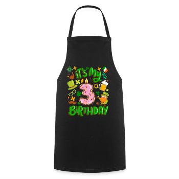 Es Ist Mein 3 Geburtstag Urlaub Donut St. - Kochschürze - Schwarz - Vorne - AI Model Male 185 dark (185cm)